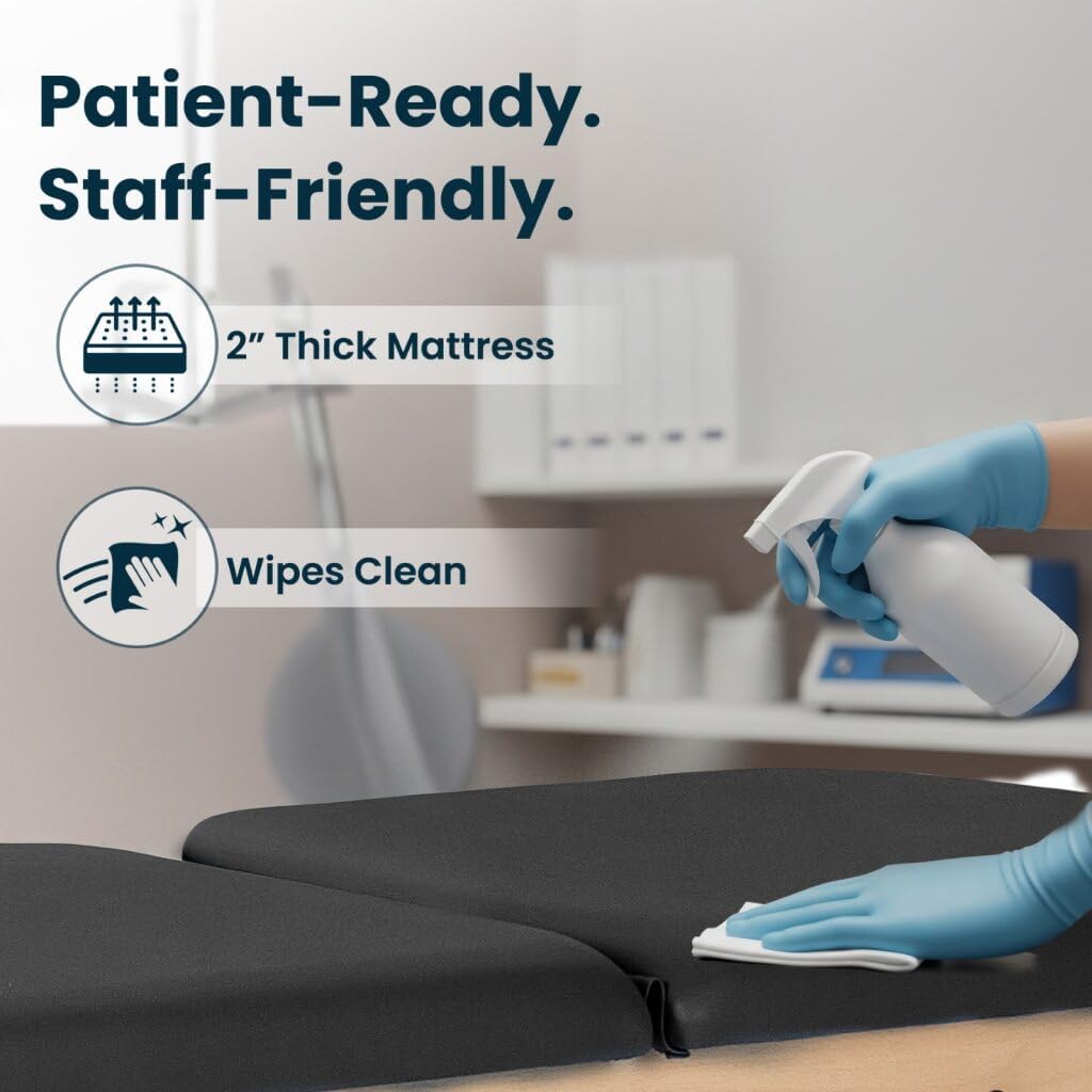 Aristo H-Brace Tilted Treatment Table, 500 lbs Weight Capacity, Black