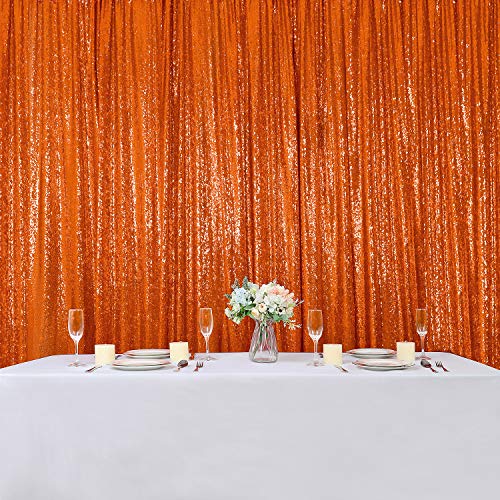 Hahuho Orange Sequin Backdrop Curtain, 2PCS 2FTx8FT Glitter Backdrop Curtain for Parties, Christmas, Wedding, Party Decoration（2 Panels, 2FT x 8FT, Orange by Hahuho - Image 6