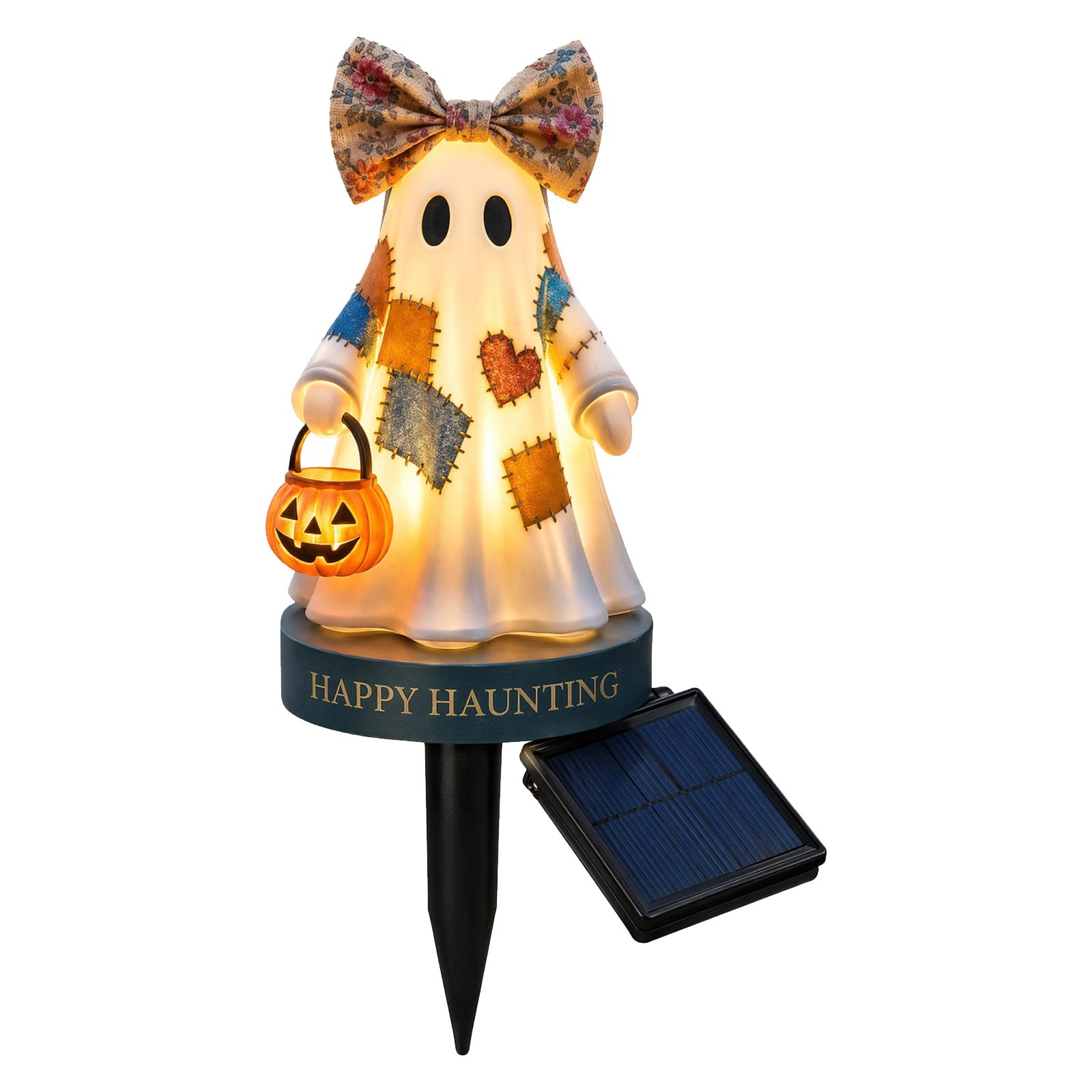 Halloween Garden Stake with Pumpkin Lantern Waterproof for Mantel Shelf