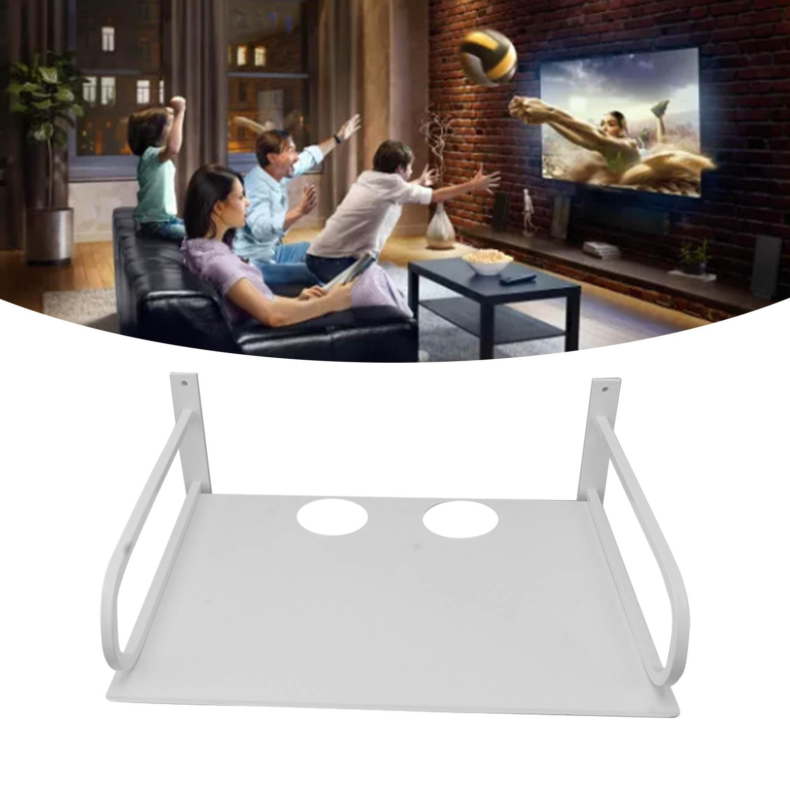 Estante de Pared para Proyector, Estante Flotante para Proyector, Resistente a la Oxidación, Duradero, Multipropósito, Fuerte Capacidad de Carga, Metal para Cajas de TV (Blanco)