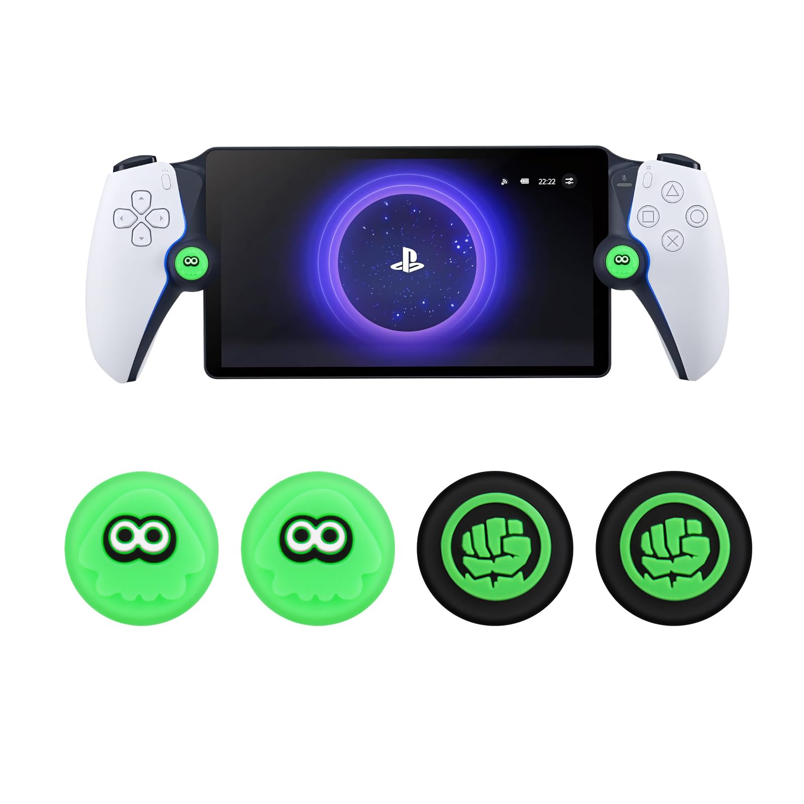 Qoosea for PlayStation Portal Thumb Grip Caps Soft Silicone Joystick Caps PlayStation Portal Button Caps Covers with PS5 Portal Controller Anti-Slip PS5 Analog Stick Cap 2 Pairs (4pcs)