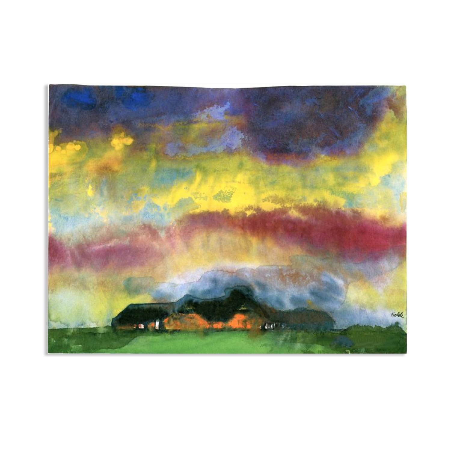 RXNHGJDS Emil Nolde Seascape Canvas Wall Art Seebüll Farmhouse Abstract Reproductions Coastal Expressionism Artwork Wall Decor for Living Room Bedroom Office Home Decor100x70cm(33x28in) Frameless