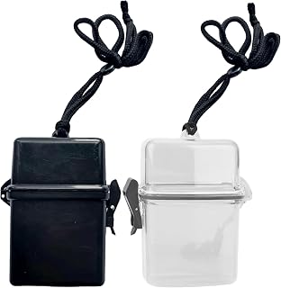 Dry Box, 2Pcs Waterproof Dry Box Transparent Plastic Portable Small Watertight Storage with Sling for Surfing Kayak