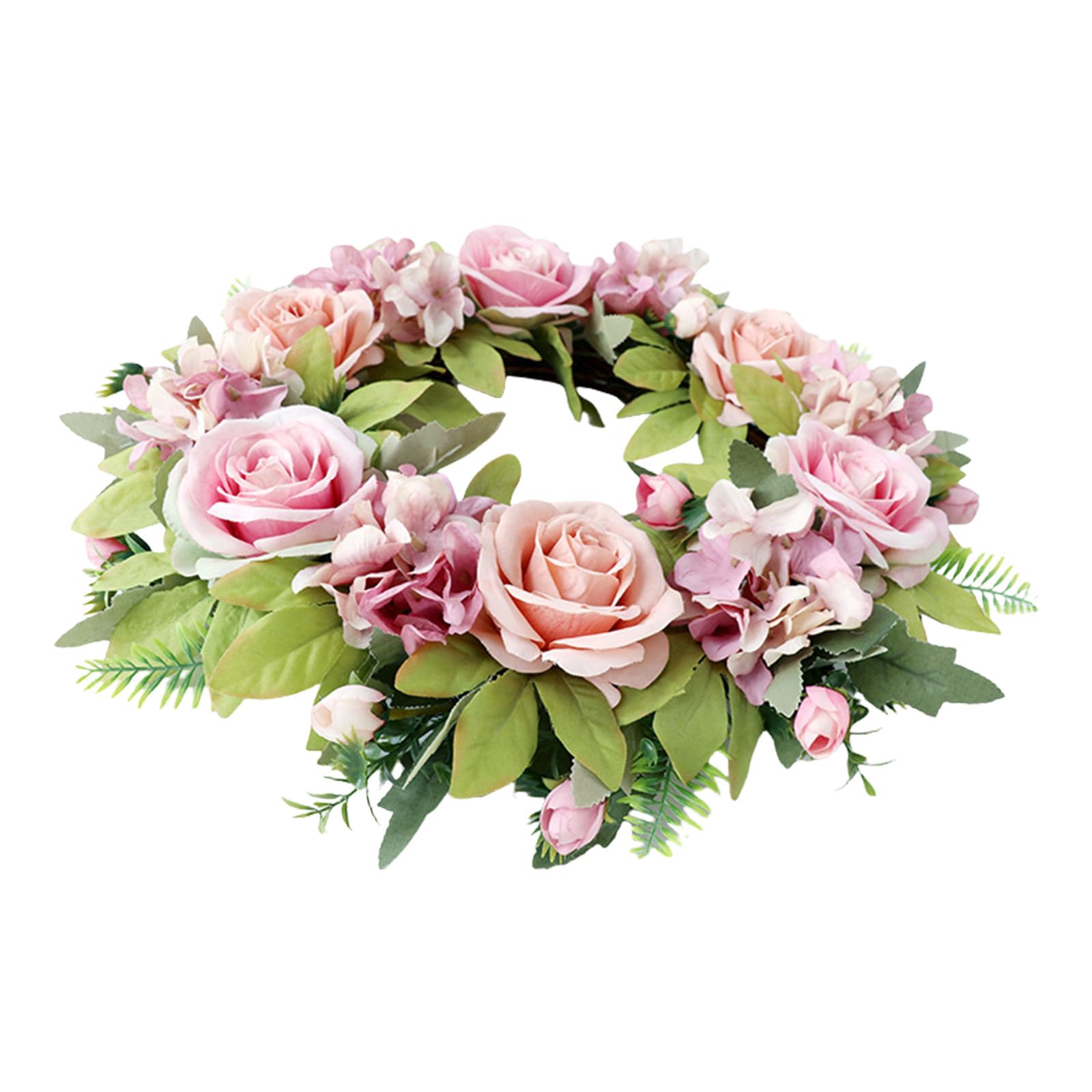 Elnwnnkc Rose and Wreath for Door Decoration Realistic Silk Flower for Indoor and Outdoor Use Daily Casual Use Silk Flower Decoration