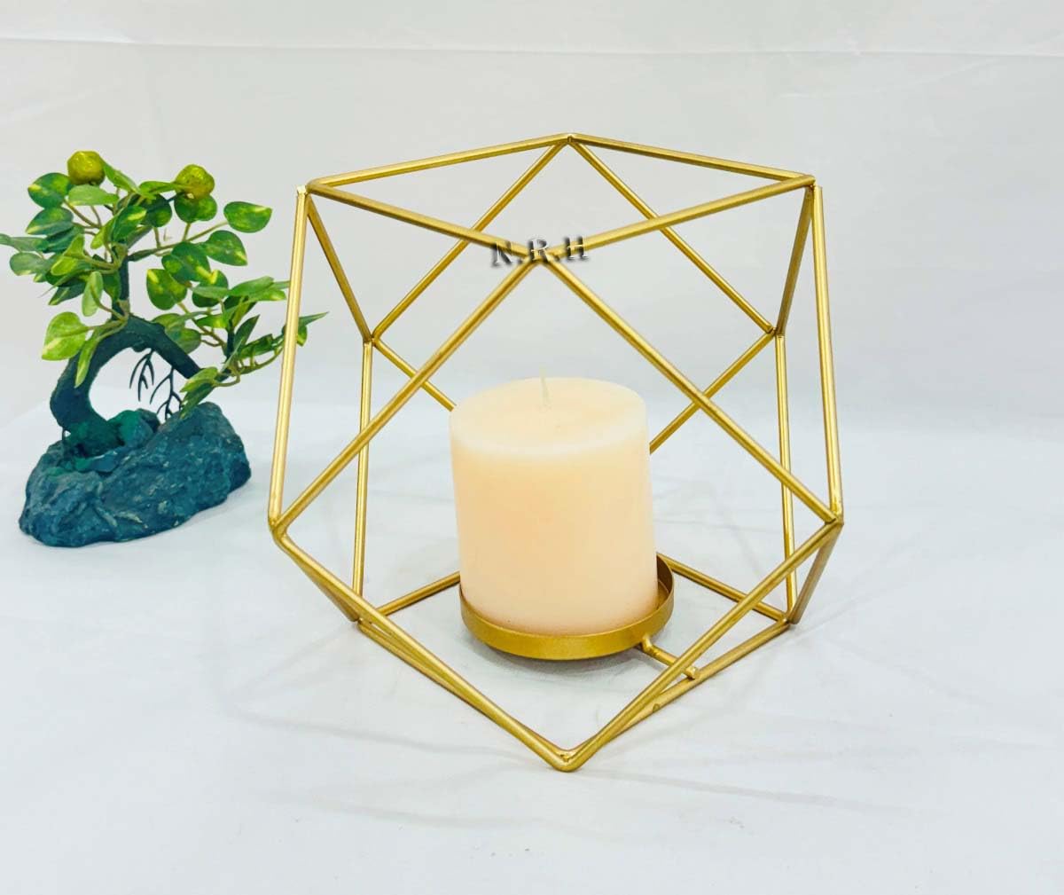 Portavelas de diamante hecho a mano con diseño geométrico para bodas, fiestas, chimenea, decoración de mesa