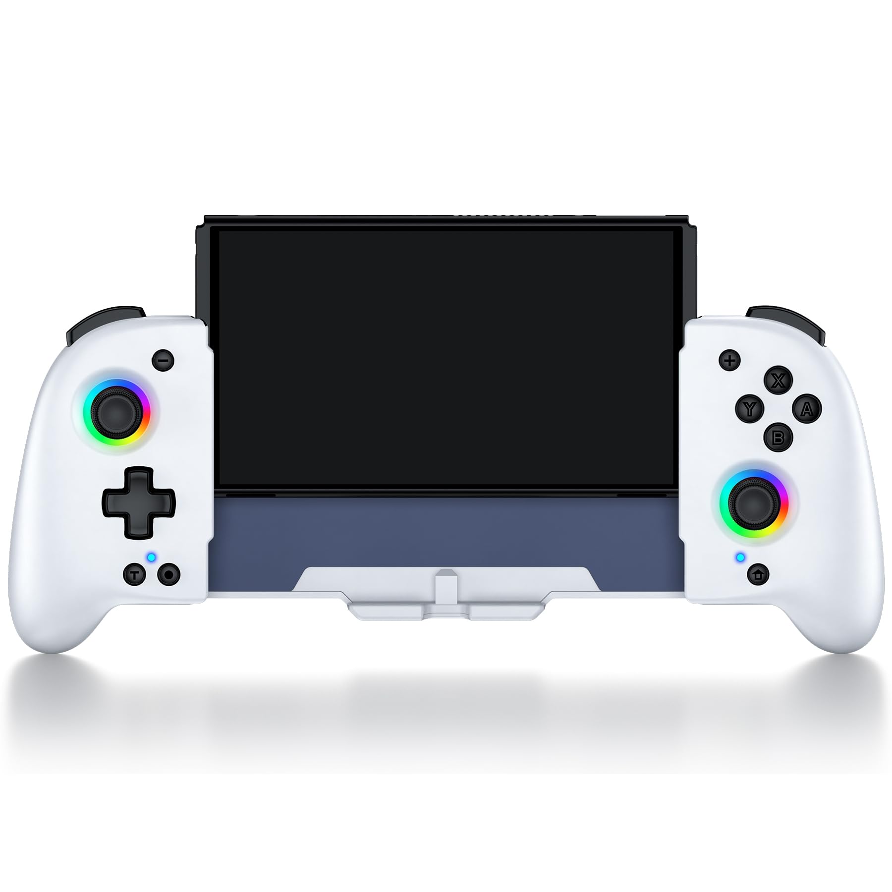 スイッチ コントローラー 8色RGBライト マクロ機能 携帯モード専用コントローラー Switch グリップ コントローラープログラム編集機能 ジャイロセンサー