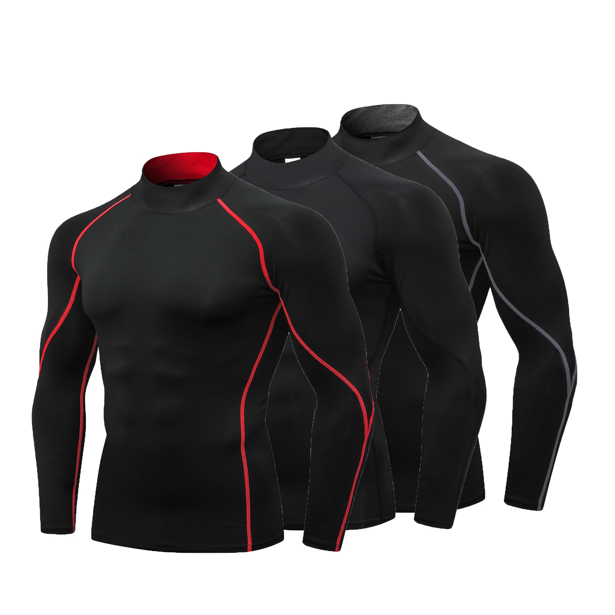 Camisas de compresión para hombre, manga larga, secado rápido, para entrenamiento, correr, deportes, capa base de compresión para hombre