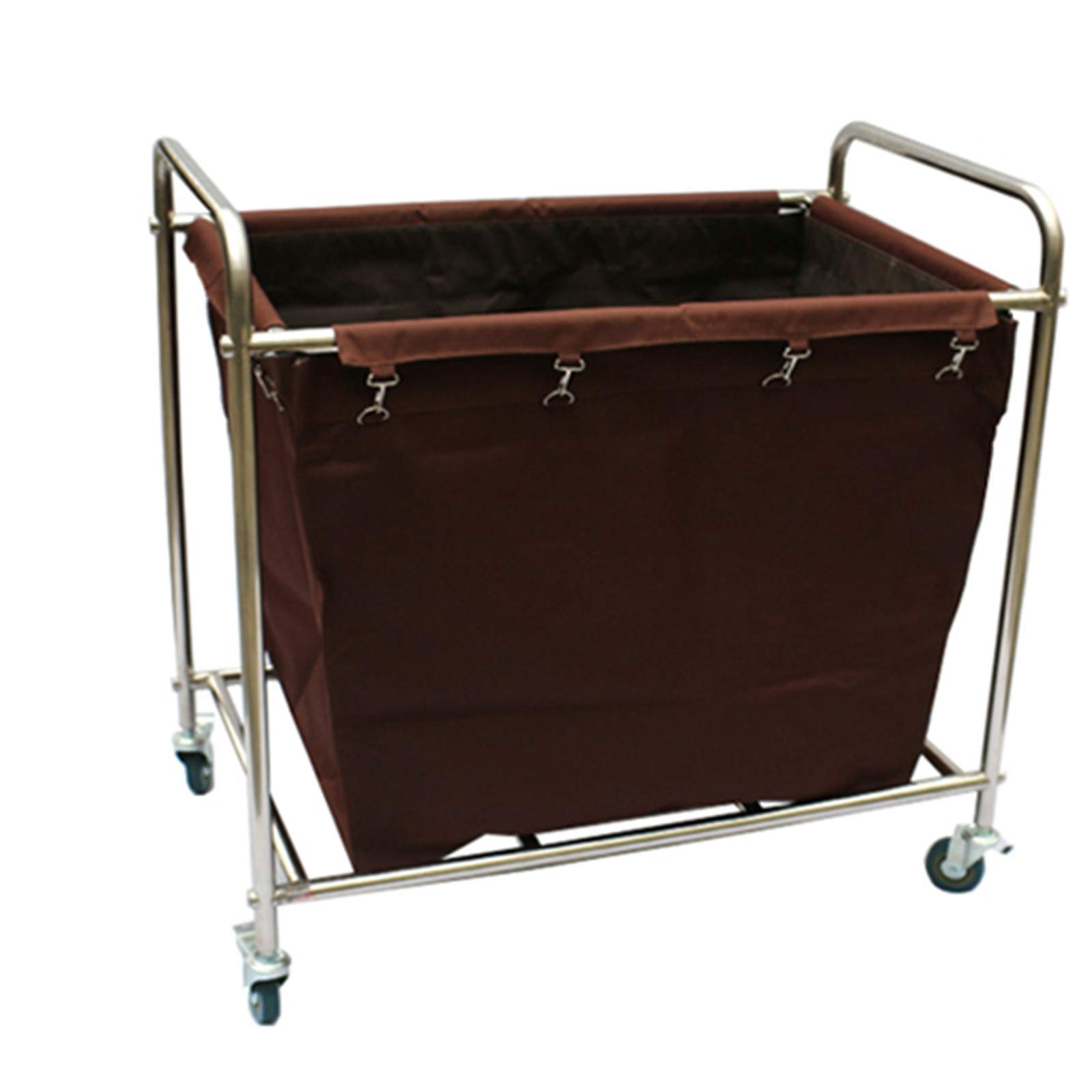 asdchZen Utility Cart Organizer Service Cart Rectangular Commercial Service Cart Trolley Large Laundry Sorter Carts For Hotel/Home/Beauty Salon Easy To Assemble Beige,Br