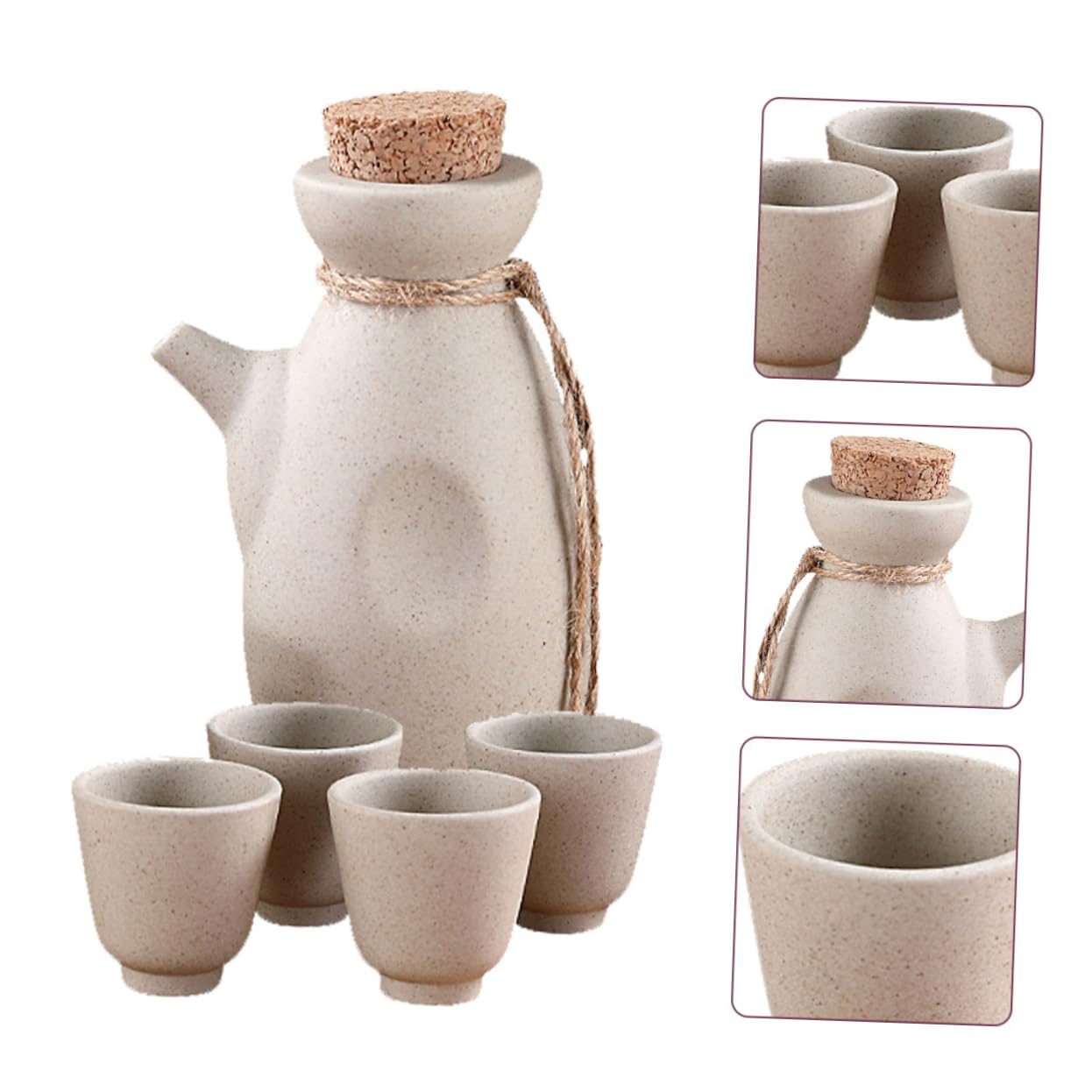 Zerodeko 1 Juego De Sake Taza De Vino Jarra De Sake Botella para Servir Sake Tazas De Porcelana Sake Botella De Bebida Caliente Saki Botella De Sake Japonés Hervidor De Agua Cerámica Saki