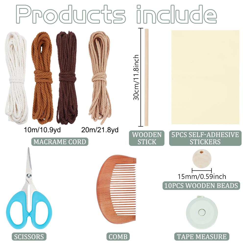 FREEBLOSS Set Macramé Feuille Kit Feuille Macramé Kit de Suspension Murale Macramé Feuille Kits de Macramé pour Débutants Tapisserie de Feuilles de Macramé Boho Macramé Tapisserie