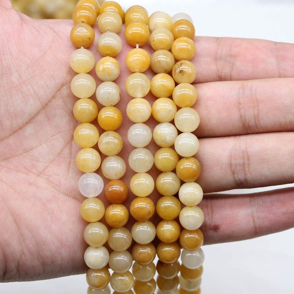 Amazon.co.jp: ZP 1strand 4/0 6/8/10 / 12mmの天然石イエロー