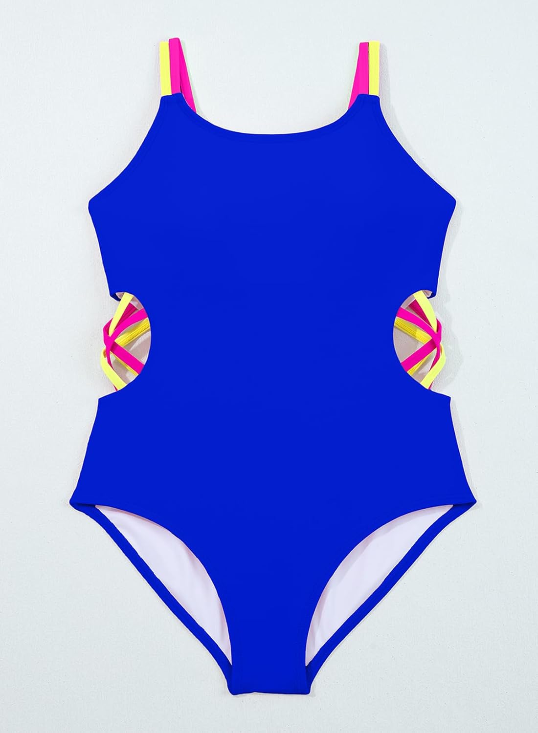 blibean Girls Swimsuit One Piece Bathing Suit Cutout Colorblock Swimwear with Chest Pad 6-15 Years - Image 7