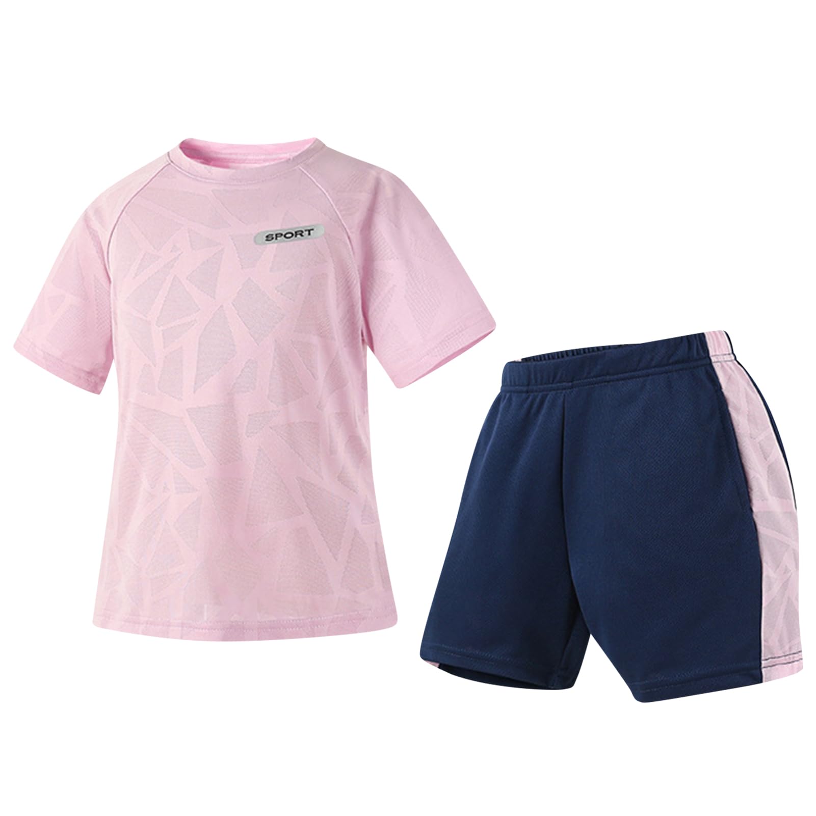 Jogginganzug Kinder Mädchen Trainingsanzug Jungen 2tlg Kurzarm T-Shirt & Shorts Atmungsaktive Sommer Outfit für Outdoor Sport Laufen