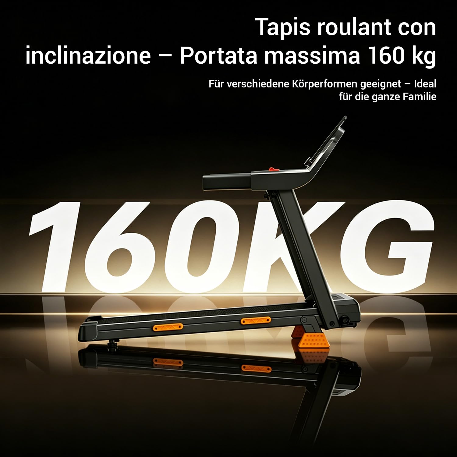 CURSOR Tapis Roulant Salvaspazio con Inclinazione 15% | Tapis Roulant Elettrico 12KM/H, Tapirulan Pieghevole da Casa con Motore da 3.0 HP e Display LED, Carico Massimo 136KG