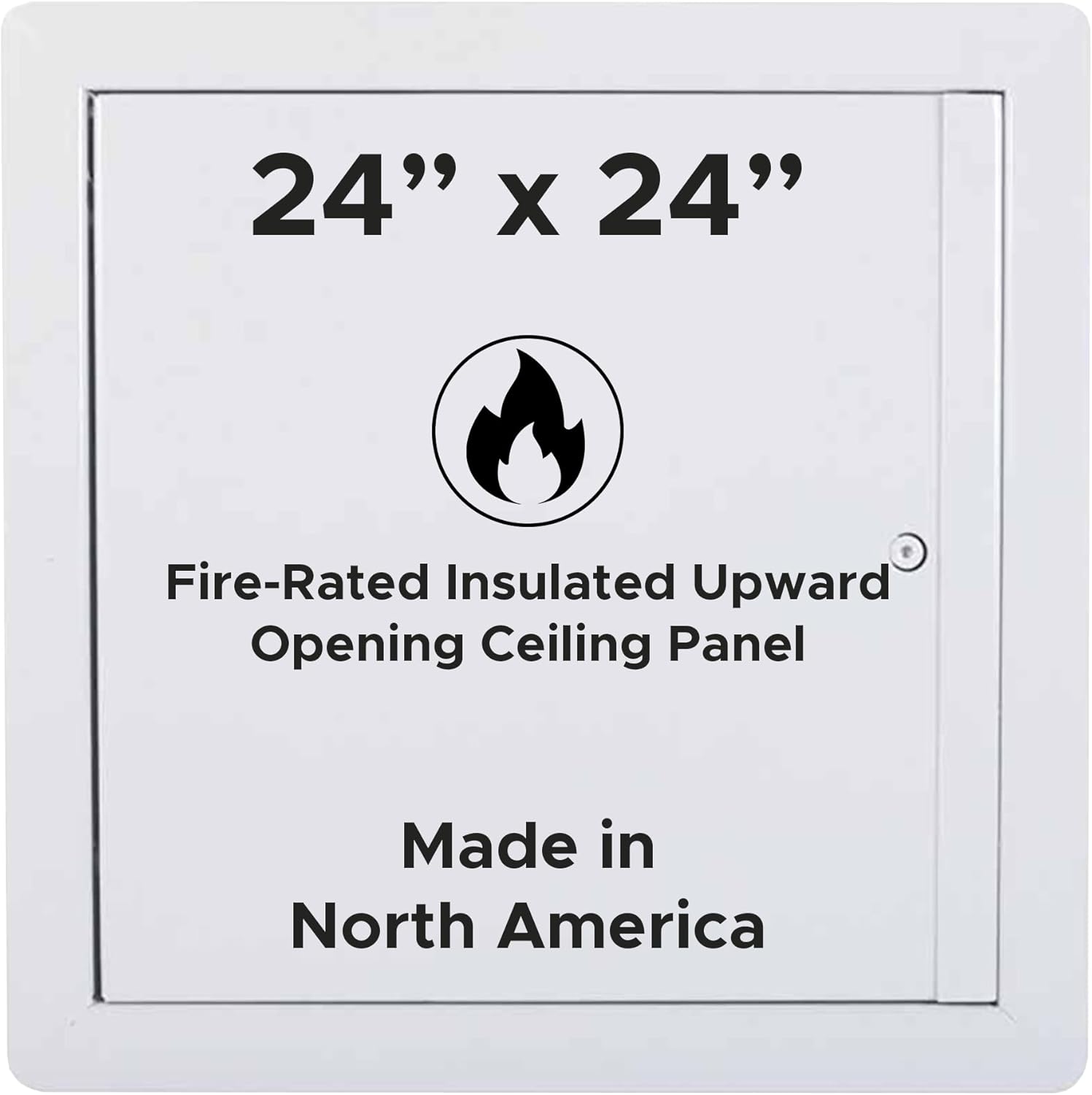 Best 22 x 36 Insulated Fire-Rated Upward Opening Ceiling Access Panel with Flange, LEED Compliant 20-Gauge Galvanneal Metal Access Door, 2" Mineral Wool Insulated Metal Access Panel, BA-FRU-FBA