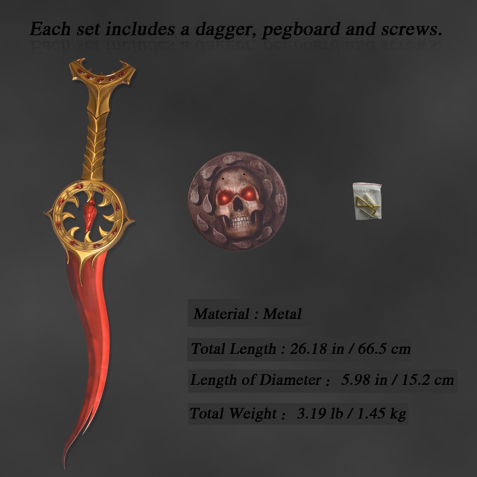 Shortsword of First Blood with Display Stand?All Made of Metal?Game Props Sword for Decorating Collections Gift