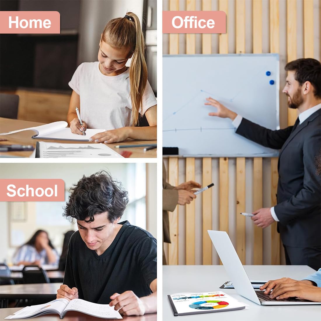 10 Chemises à Glissière Transparentes A4 - Couvertures De Rapport Plastique, Barre Coulissante, Pour Documents