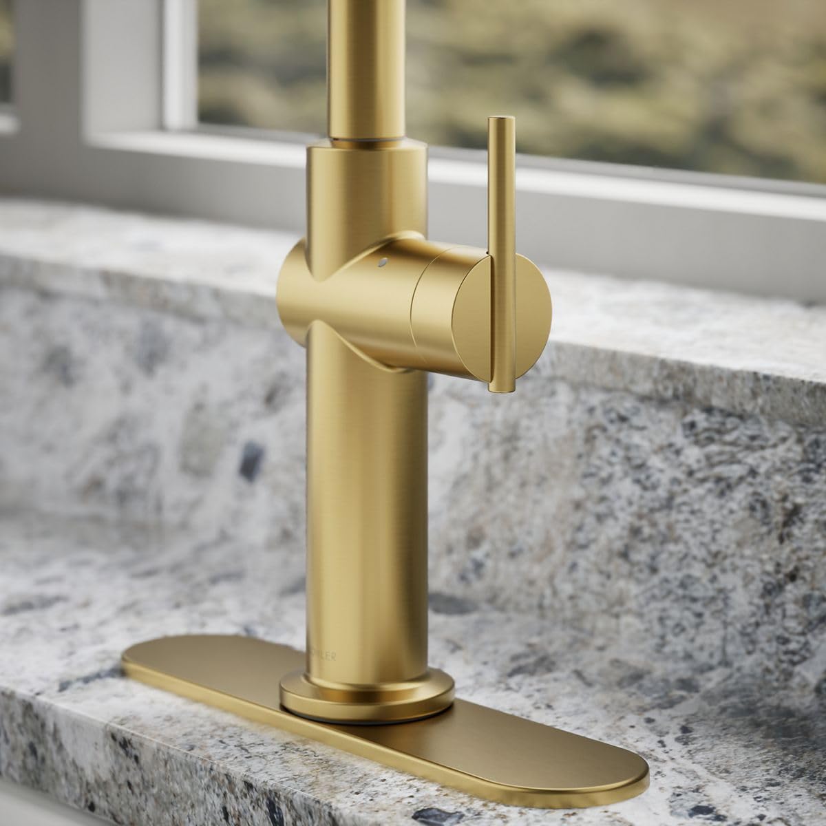 Modern Brass Touchless Pull-Down Kitchen Faucet with Sprayhead