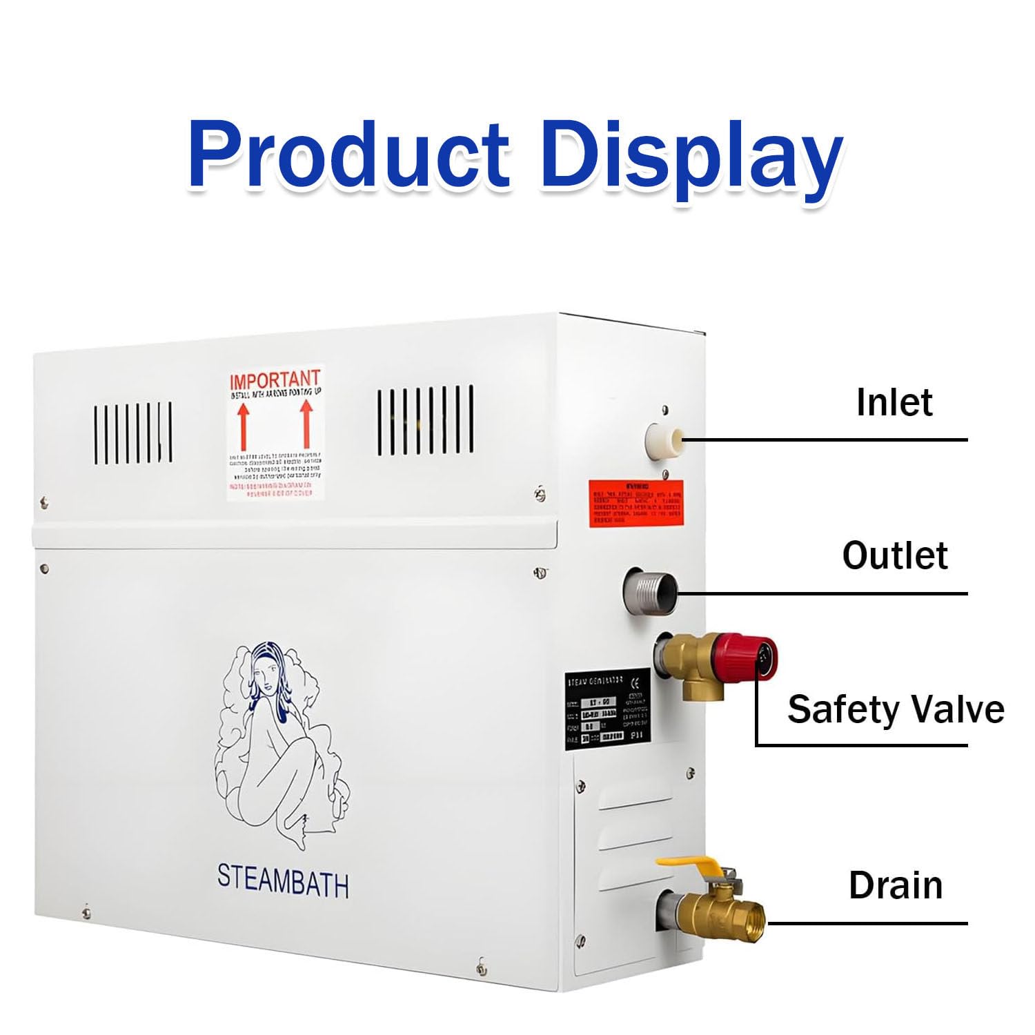 Versátil kit generador de baño de vapor, opciones de 3 kW a 18 kW, controlador de pantalla digital de 35.0 a 55.0 °C, drenaje automático autolimpiable, adecuado para mamparas de ducha, habitaciones de