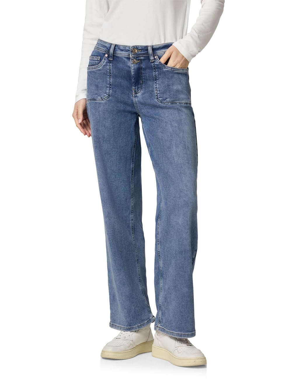 Street One Jeans W31 L30 blau Loose Fit High Waist Wide Leg