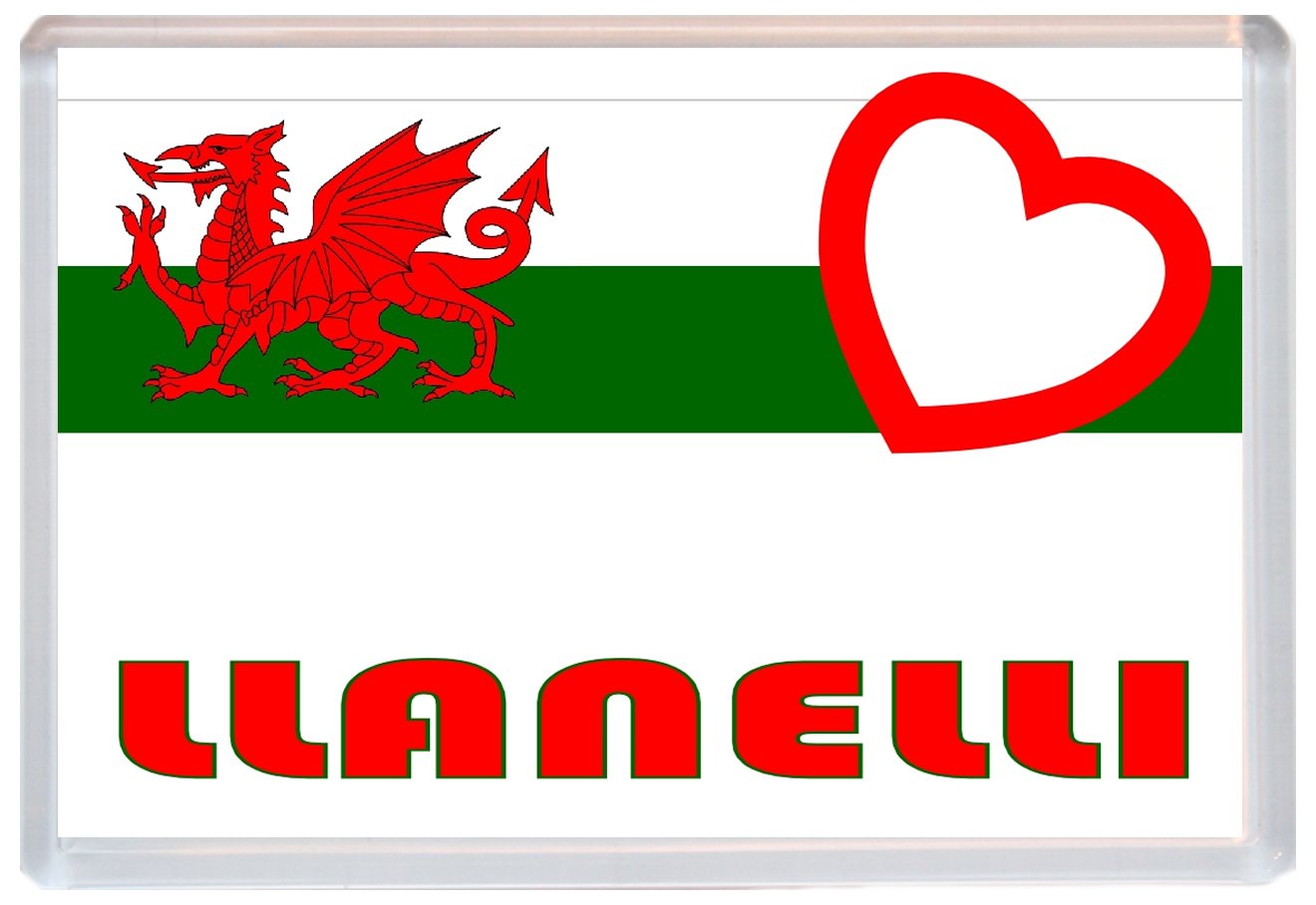 Baked Bean Store Llanelli - Love Wales/Welsh Flag Towns & Cities - 96 X 67Mm Jumbo Fridge Magnet