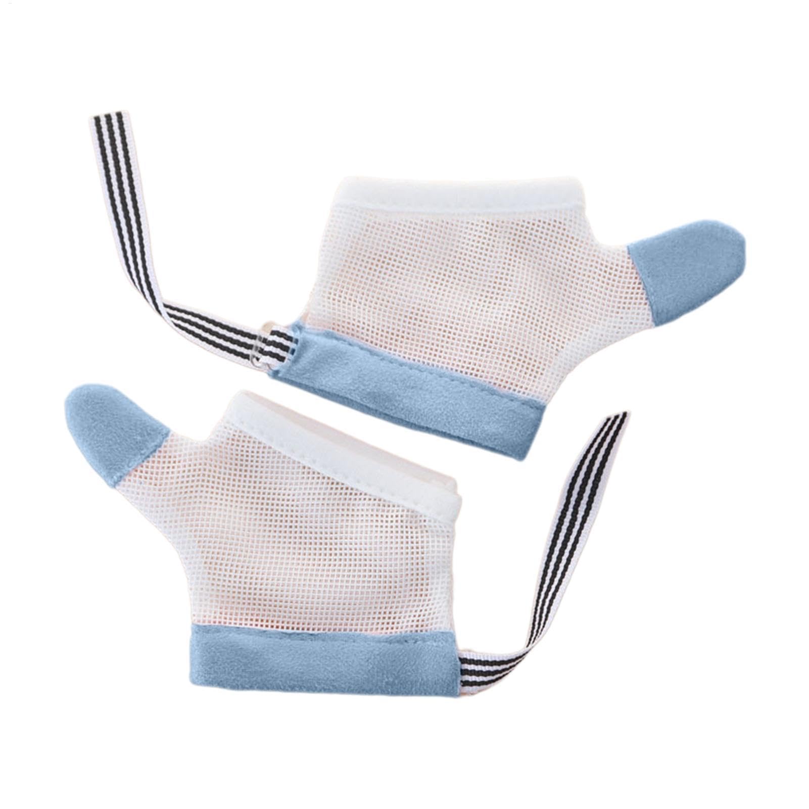 2 Pairs Nail Biting Prevention for Kids Gloves, Finger Sucking Guard Toddler, Baby Soft Mesh Fabric Glove with Wrist Band, Breathable, Quick Drying, No Scratch Kit for Kids, Assorted Color, S/M/L