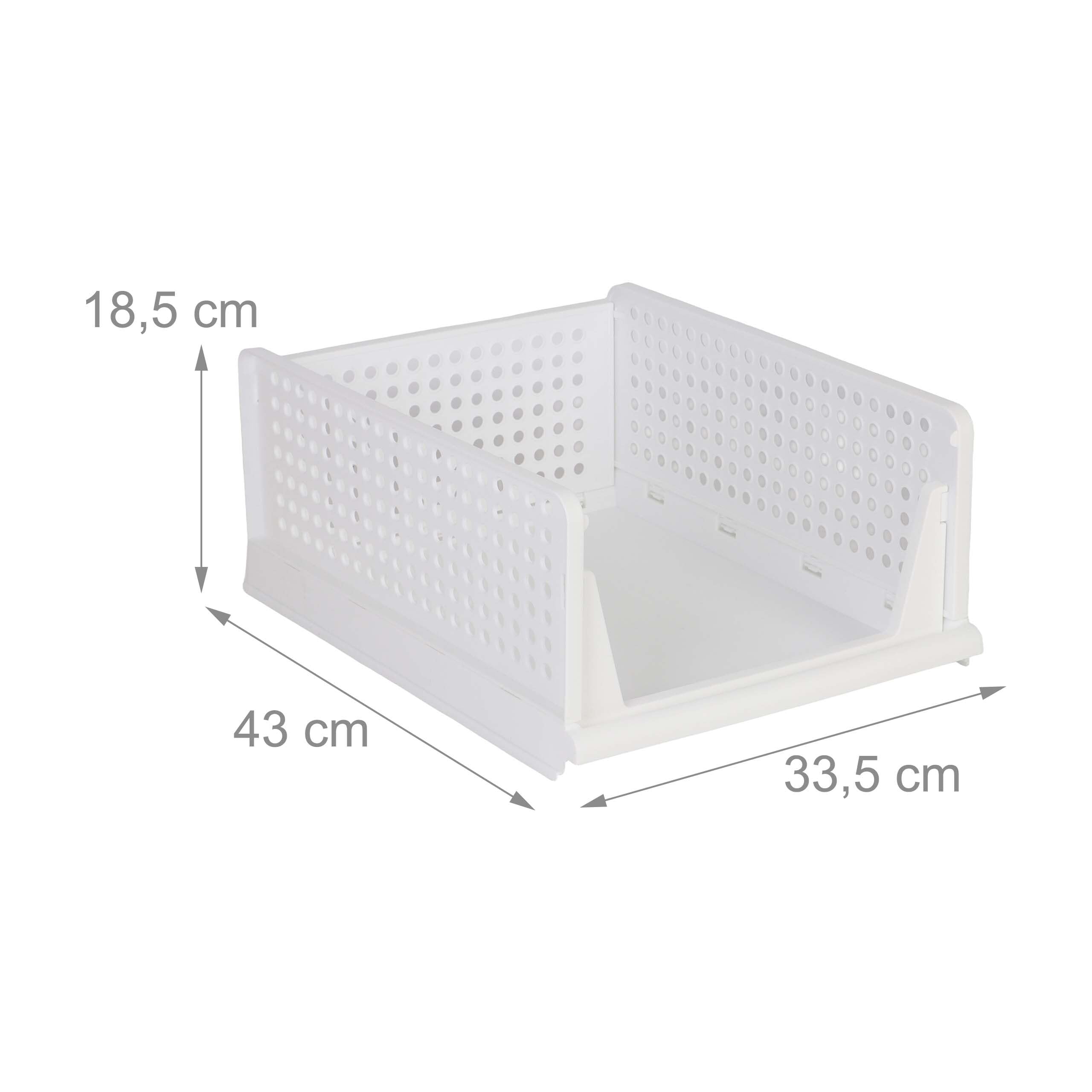 Relaxdays Organizador de armario, set de 5, plegable, apilable, blanco