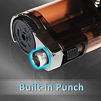 Vista 5 de Encendedor de Antorcha Paquete de 2 Llama de Chorro Triple Encendedores de Antorcha de Butano Encendedores de Gas Butano Recargables Resistentes al