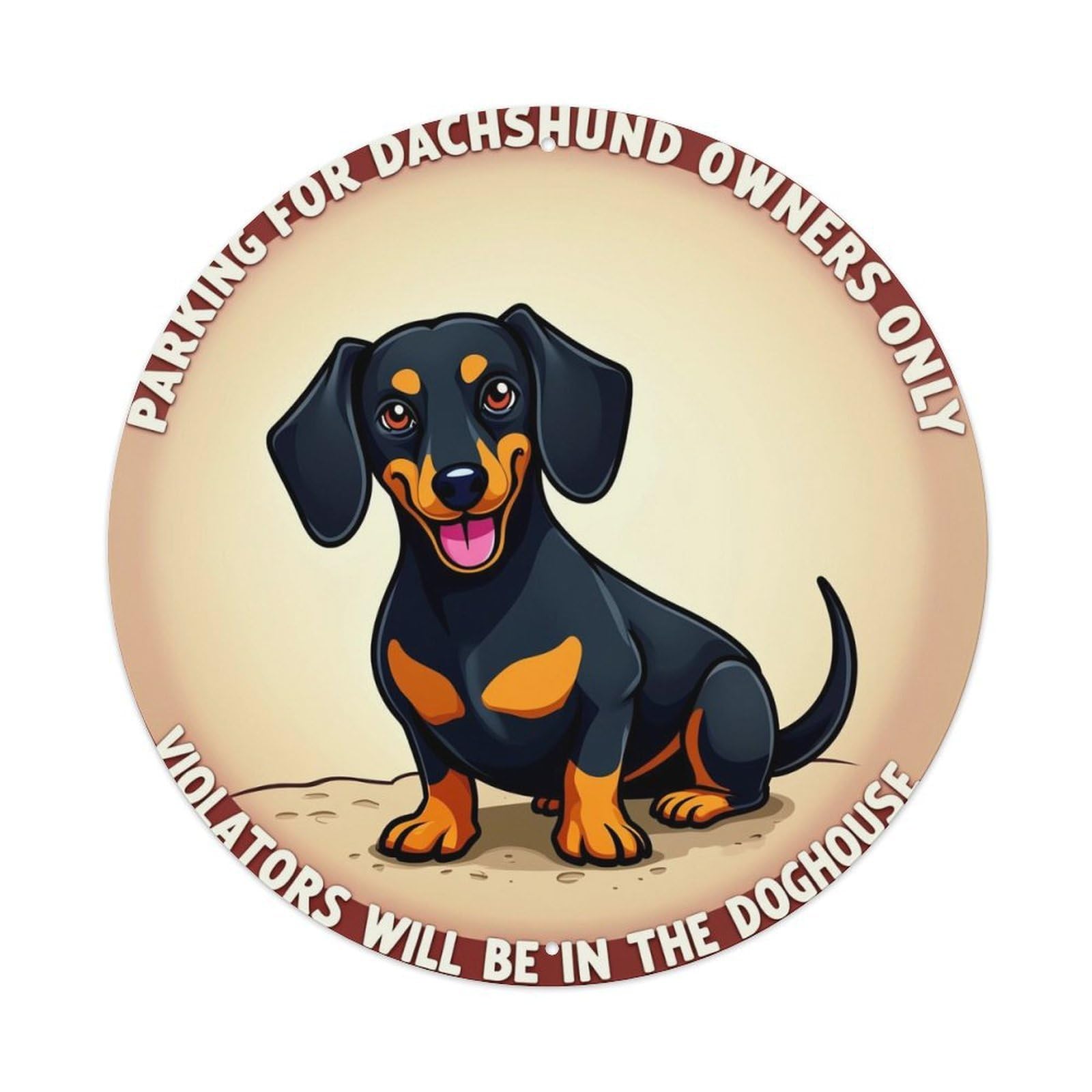 Jdyansheng Vintage Dachshund Parking Sign Design Tin Sign Metal Poster Metal Signs For Home Man Cave Bar Cafe Kitchen Laundry Room Wall Decorations 8X8 Inches