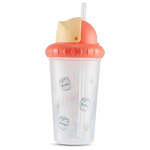 Miniatura 5 de Disney Vasos para sorber para niños y niñas Paquete de dos vasos para sorber de 10 onzas con popote y tapa, botella de agua de viaje duradera a