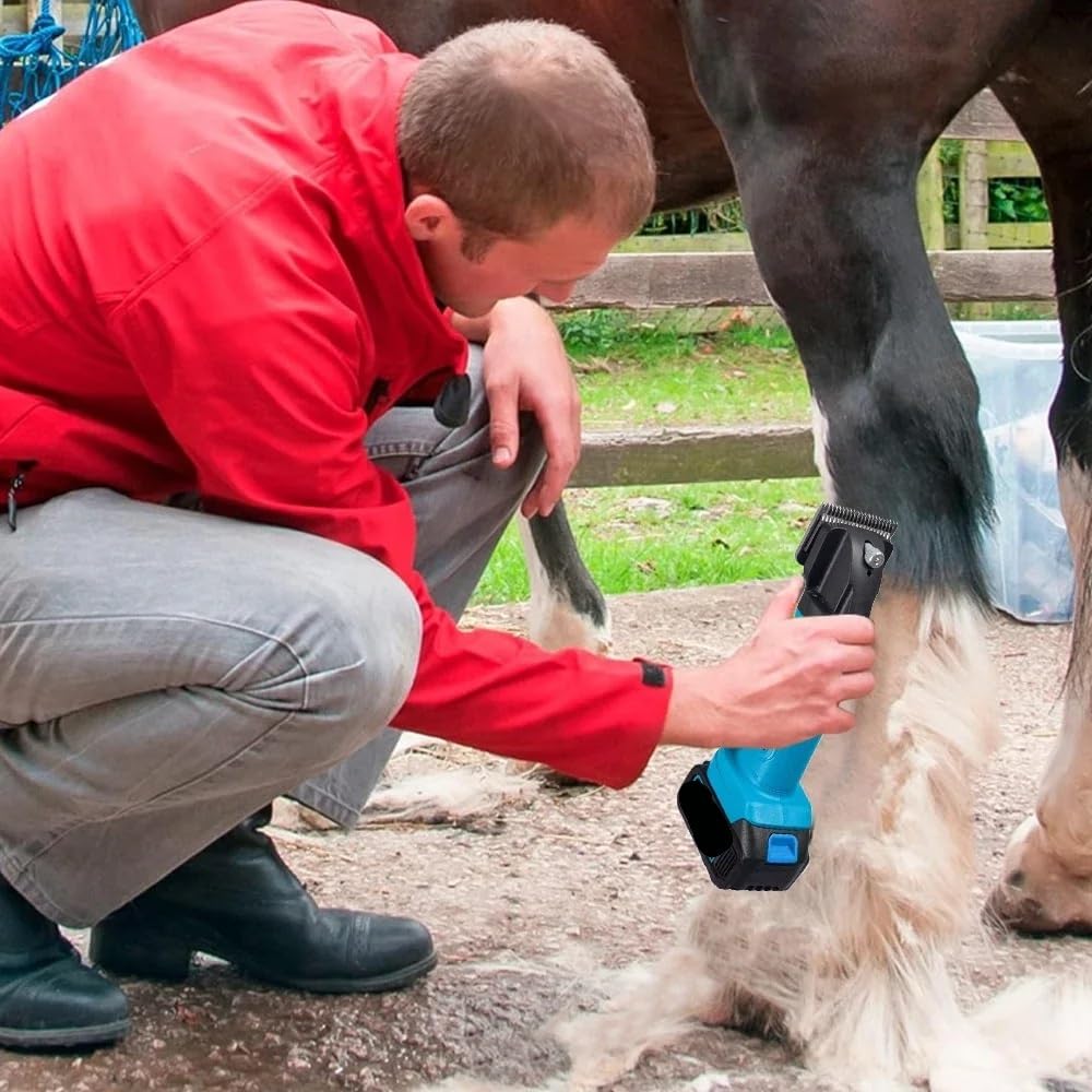 Tijeras de Lana eléctricas inalámbricas de 6 velocidades, máquina for Mascotas, Tijeras for Pelo de Caballo y Cabra, esquila de ovejas