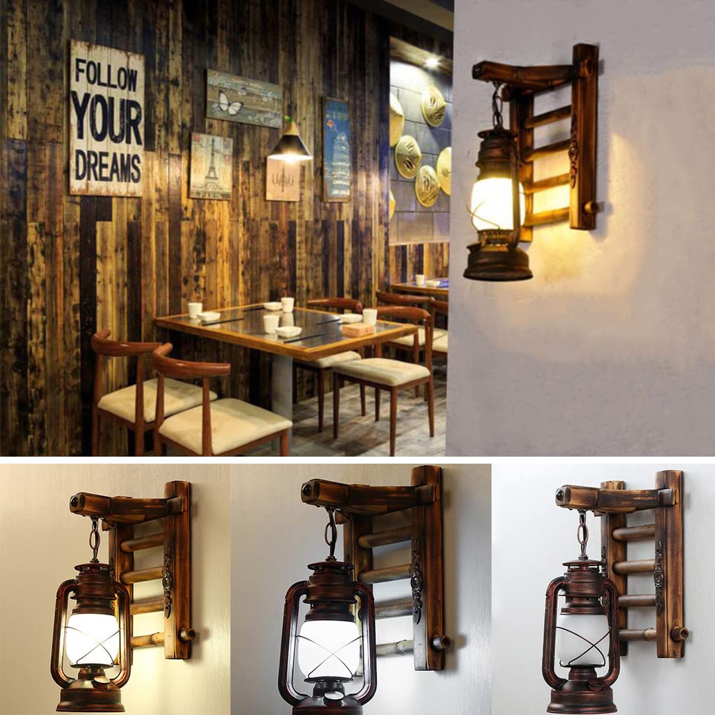 Luces De Madera Retro Rústico De La Sala De Estar Lámpara Salón LED EZ7 La Pared Del Dormitorio Creativas Pared Creativo De La Lámpara Antigua Del Nostalgia Interior Design Lámpara De Pared,C