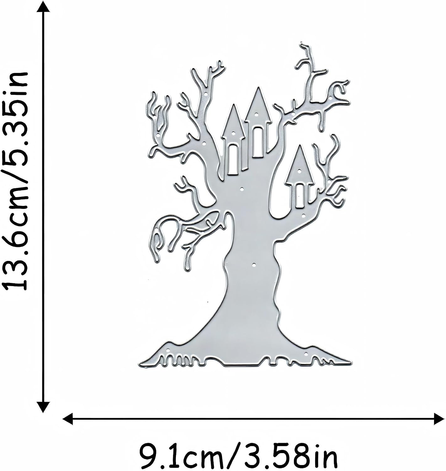 Halloween House Tree Die Cuts for Card Making Metal Cutting Dies for DIY Paper Scrapbooking Decor Embossing Crafts