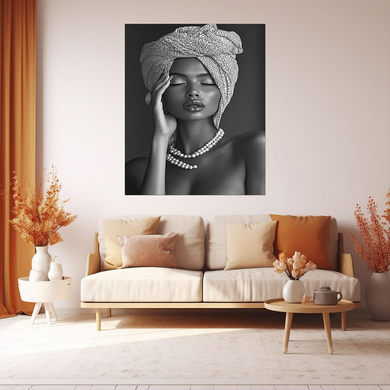 TODOAA Blanco Y Negro Abstracto Cuadros, Chica hermosa negra Decoracion Salon Modernos, Salón Comedor Oficina Pintura Lienzos decorativos Cuadros - 60x90cm Sin marco(Blanco)