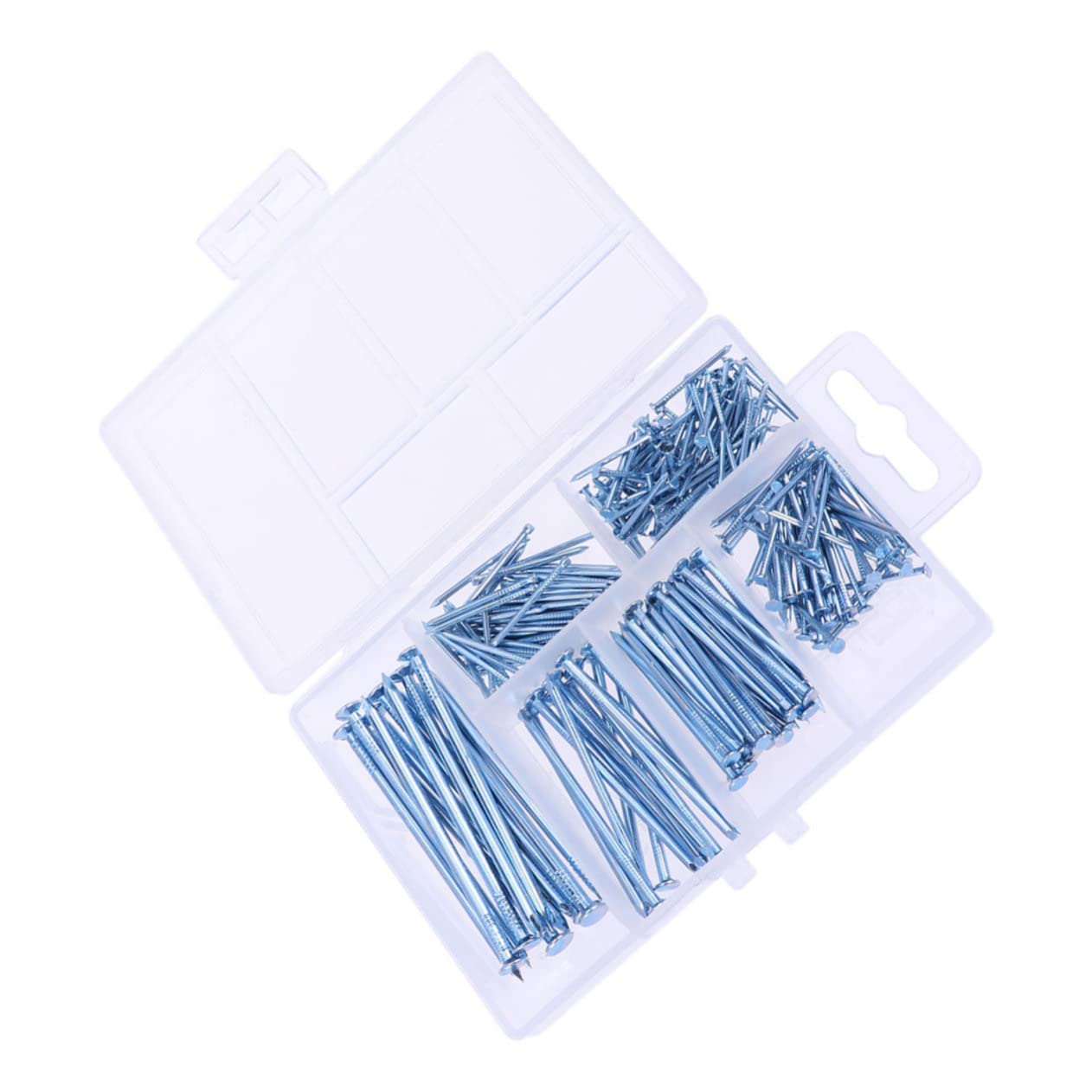 NAMOARLY 240 Pcs Assortment Brad Nails Round Head Iron Nails for Wall Fastening Picture Hanging Nails Assorted Kit