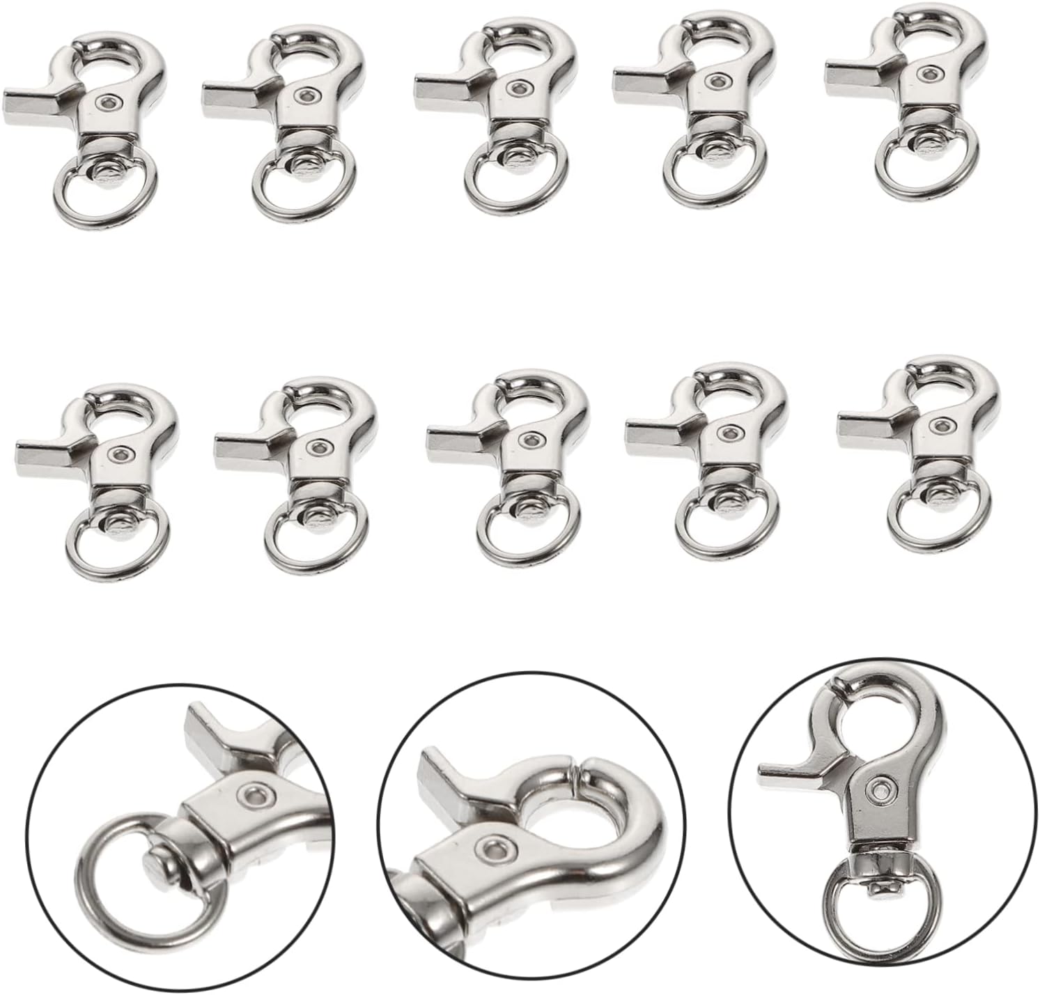 Garneck 10pcs Bird Cage Safety Clips Durable Trigger Snap Hooks for Parrot Escape Prevention Easy to Install Cage Door Lock for Various and Shapes