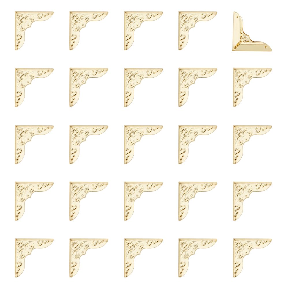 DICOSMETIC 150Pcs Golden Book Corner Protector Photo Mounting Corners Metal Triangle Guard Edge Cover for Books Scrapbooks Albums Menus Notebooks Folders, 23mm(0.91