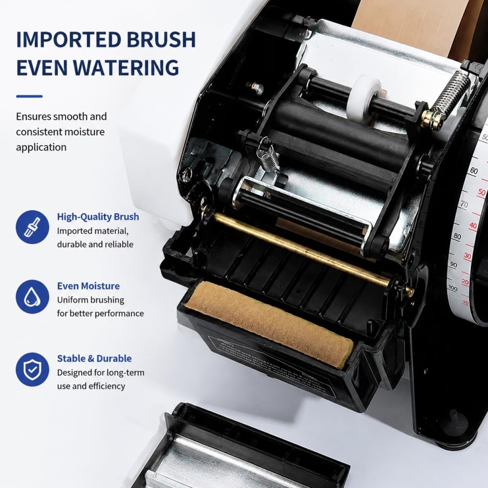 Dévidoir de Ruban adhésif Semi-Automatique activé par l'eau PC302 – Largeur réglable 20-100 mm, Longueur maximale 110 cm, scellant Efficace pour Papier Kraft