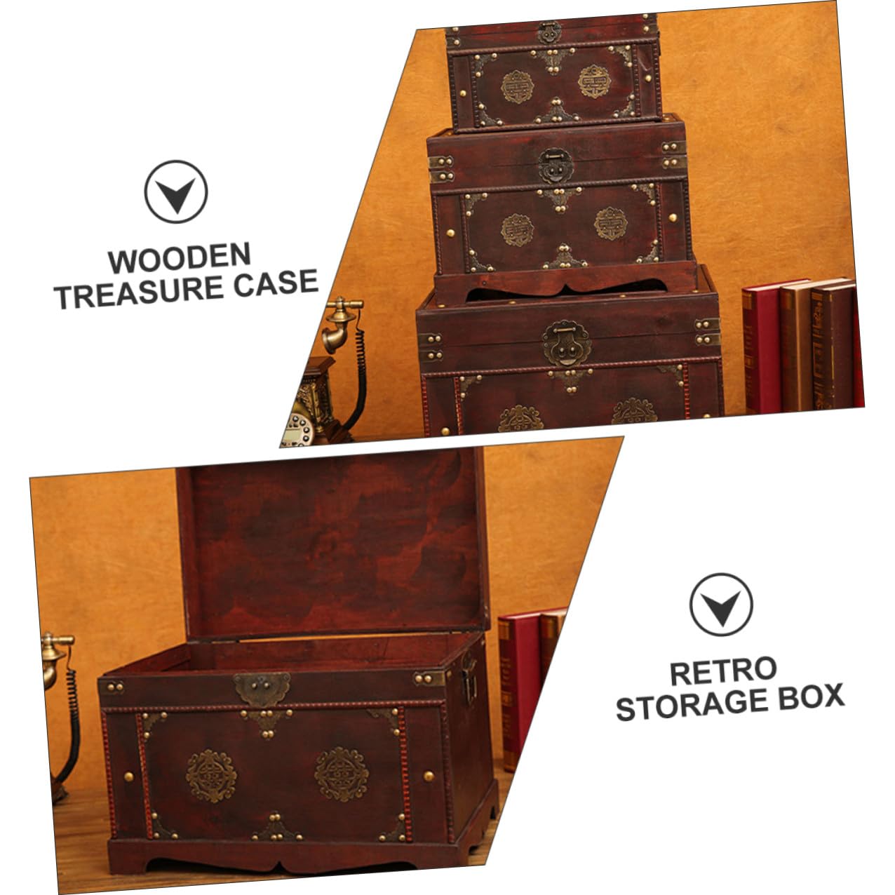 Kichvoe Vintage Schmuckkästchen und Legierung, Braun, Dekorativ | Aufbewahrungsbox für Schmuck, Retro Stil, für Zuhause und Bastelbedarf, Kompakte Größe
