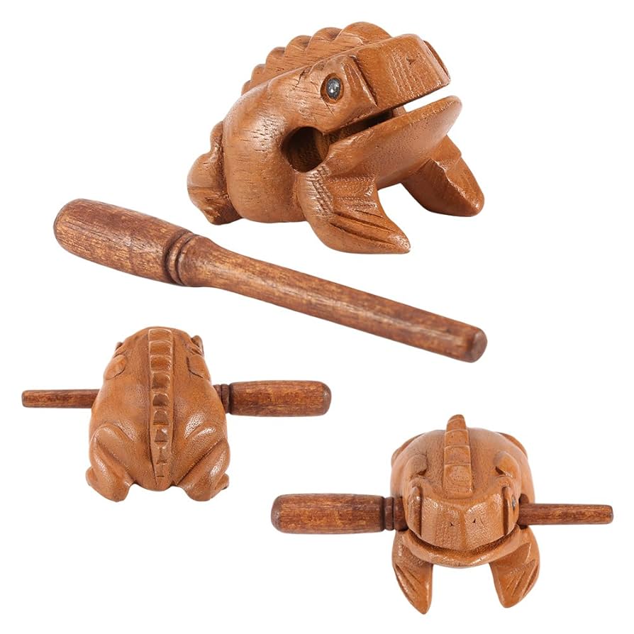 Cozinest Percussion Instruents Wooden Frog Ediu Size 4.8 Inch, 4