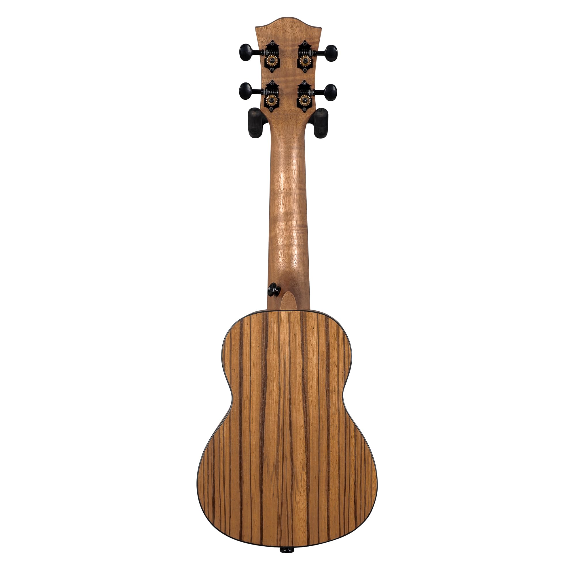 CASCHA Ukulele Zebra Wood – Hochwertiges Zebraholz I Warmer Klang I Okoume Hals I Walnuss Griffbrett I Matte Finish I Cascha Carbon Strings, inkl. Tragetasche - Soprano