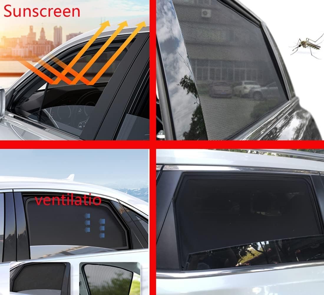 Osłony na boczną Szybę Samochodu Osłona Przeciwsłoneczna do Freemont 2011-2016 Niemowląt Zasłony Magnetyczne Ochrona Przed UV Akcesoria Składana(Front+Rear 4pcs)