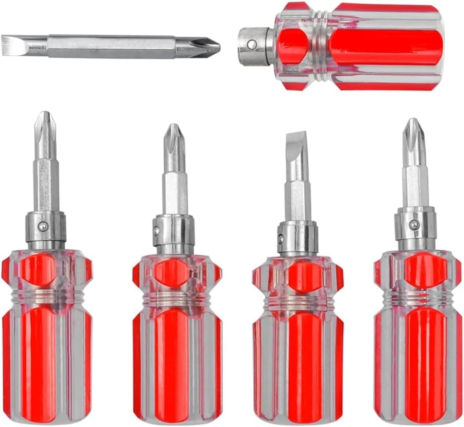 Yakamoz 5 Pcs Mini Short Screwdriver Bits Stubby Phillips & Slotted Screwdriver Bits Magnetic Tip Screwdriver Set Compact Hand Tool for Reparing
