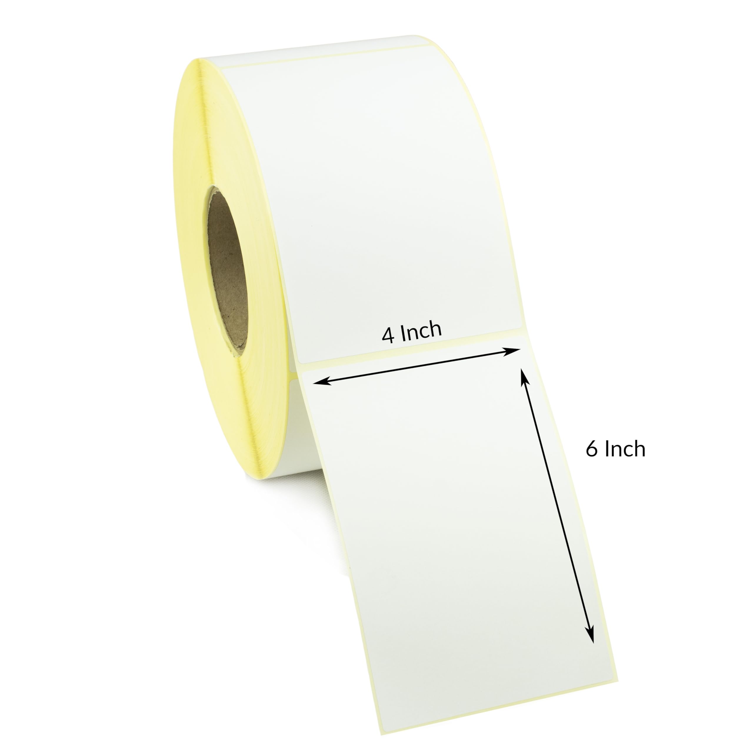 101.6mm x 152.4mm (4 Inch x 6 Inch) Direct Thermal Labels, 76mm Core / 1000 Labels per roll. Compatible with Mid-Range/Industrial Printers.