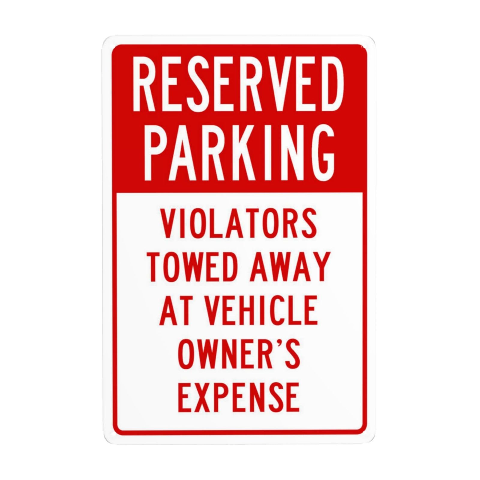 SMAZDFXX Reserved Parking Violators Towed Away Metal Warning Signs, Cautions Security Tin Sign, Safety Posted Signs for Street Business Wall Decor 12"x16"
