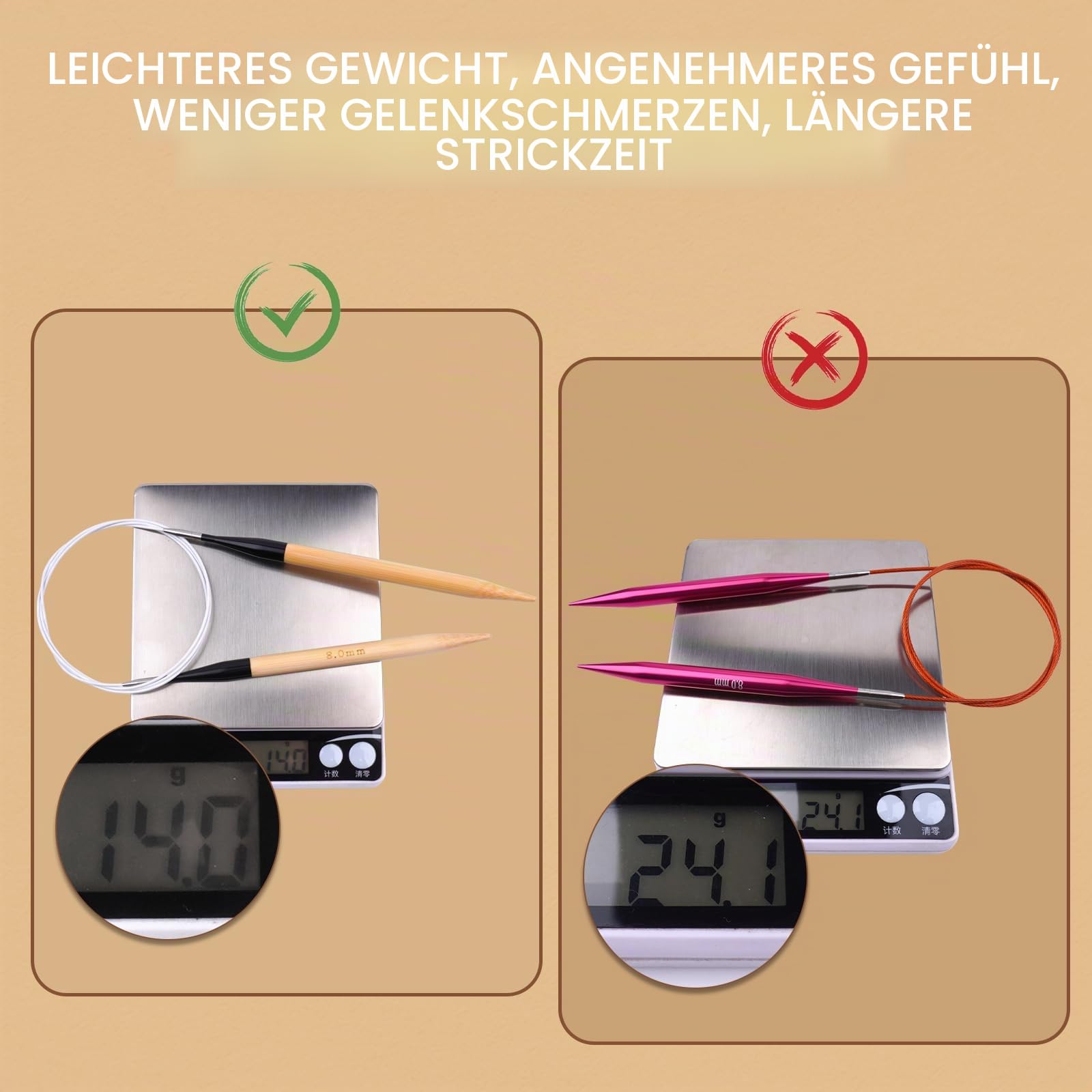 WAZAIGUR Austauschbares Rundstricknadel-Set aus Bambus mit Etuigrößen 3,5 mm, 3,75 mm, 4 mm, 4,5 mm, 5 mm, 5,5 mm, 6 mm, 6,5 mm, 7 mm, 8 mm, 9 mm, 10 mm, 12 Paar, 4 Kabel