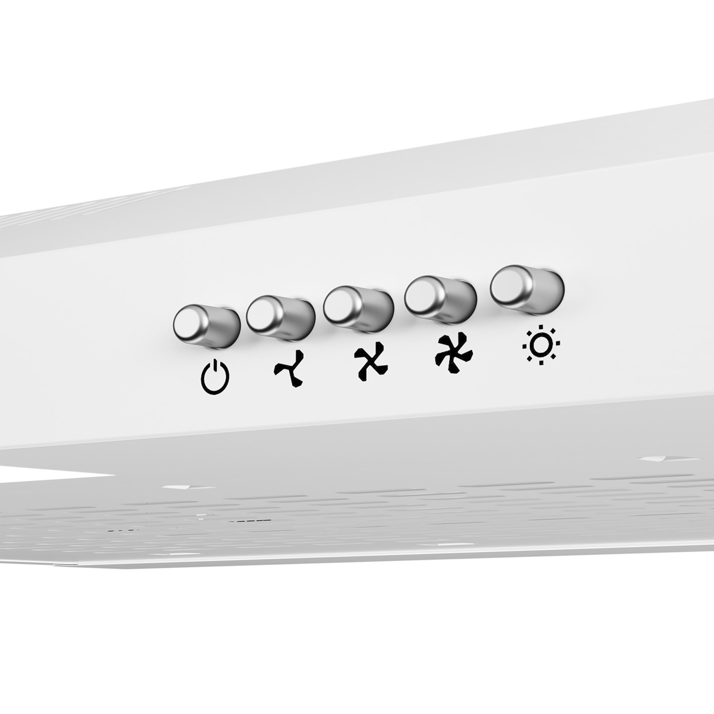 CIARRA CAW6903A Hotte Aspirante Casquette 60cm- 3 Vitesses - Filtre au Charbon NON INCLUS - Boutton Pousoir - Eclairage LED - Evacuation et Recyclage - Hotte de Cuisine - Blanc