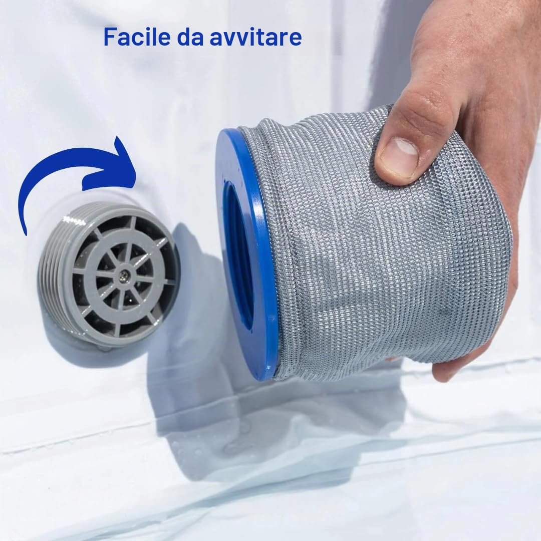 GAJA Set di filtri 2 in 1 per spa gonfiabili, Infinite Spa, 6 cartucce filtranti e 2 reti di protezione per Clever Spa e filtro Whirlpool Accessori Spa filtri di ricambio per piscine gonfiabili