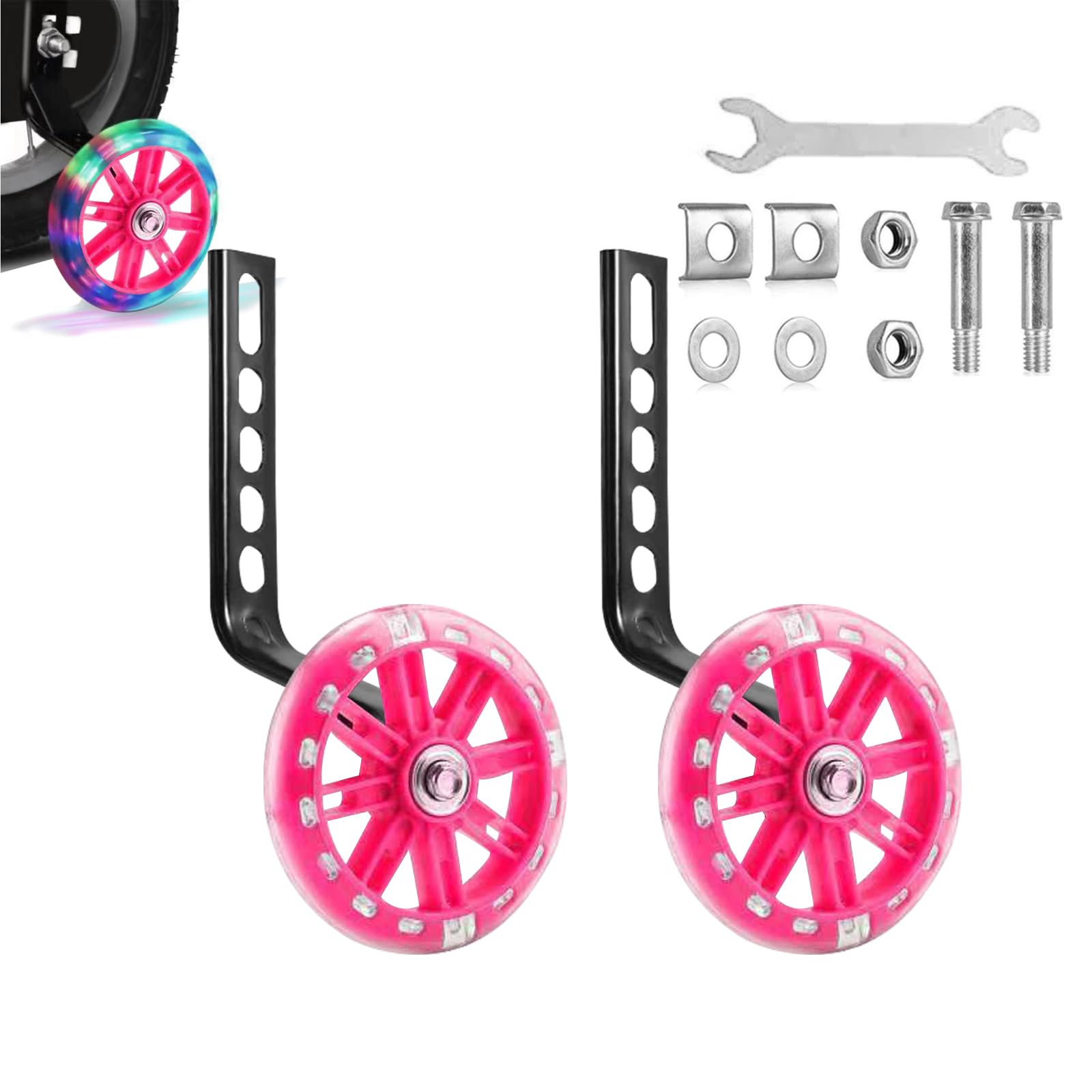 Training Wheels and Bike Stabilisers for Children - 12-20 Inch Single Speed Bicycle with Flash Design in Pink