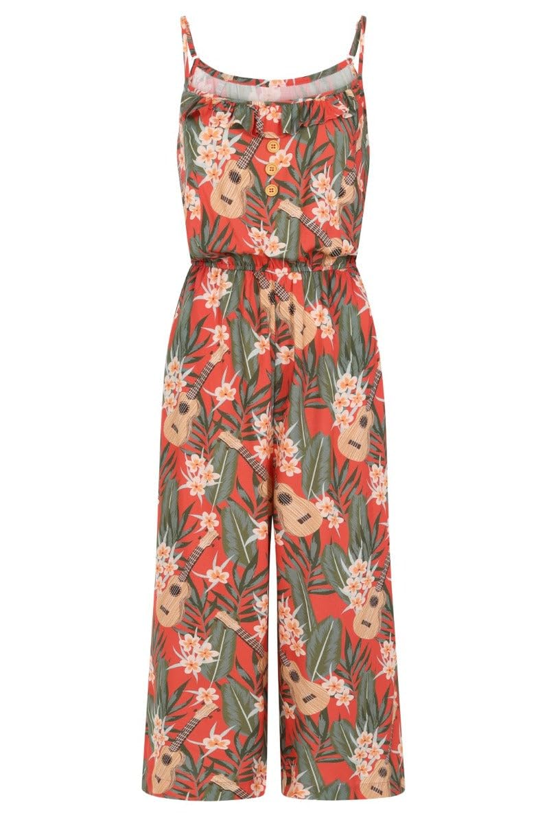 Hell Bunny Ukulele Jumpsuit Orange